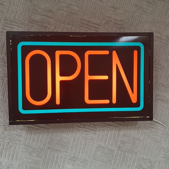 Vintage OPEN light up sign, approx 21”x13”x4.5” - Picture 6 of 16